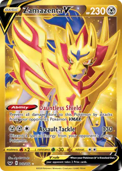 Zamazenta V Rare Secret card from Sword & Shield Base