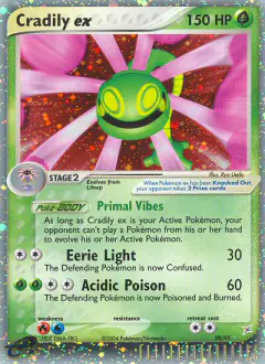 Cradily ex Rare Holo EX card from Team Magma vs Team Aqua