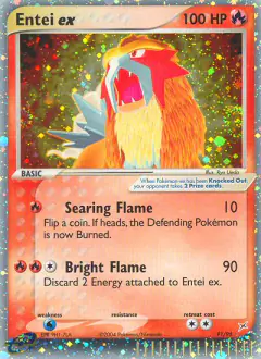 Entei ex Rare Holo EX card from Team Magma vs Team Aqua