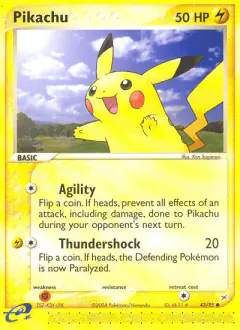 Pikachu Common card from Team Magma vs Team Aqua