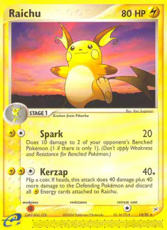Raichu Rare card from Team Magma vs Team Aqua