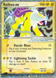 Raikou ex Rare Holo EX card from Team Magma vs Team Aqua