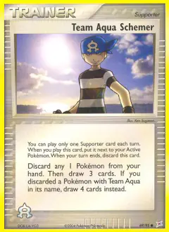 Team Aqua Schemer Common card from Team Magma vs Team Aqua