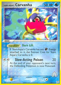 Team Aqua's Carvanha Uncommon card from Team Magma vs Team Aqua