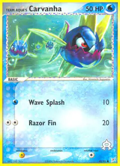 Team Aqua's Carvanha Common card from Team Magma vs Team Aqua