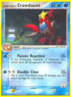 Team Aqua's Crawdaunt Rare card from Team Magma vs Team Aqua