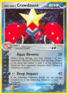 Team Aqua's Crawdaunt Rare Holo card from Team Magma vs Team Aqua