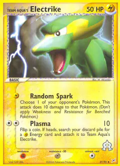 Team Aqua's Electrike Uncommon card from Team Magma vs Team Aqua