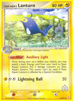 Team Aqua's Lanturn Uncommon card from Team Magma vs Team Aqua