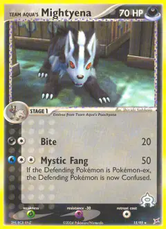 Team Aqua's Mightyena Rare card from Team Magma vs Team Aqua