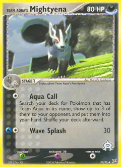 Team Aqua's Mightyena Uncommon card from Team Magma vs Team Aqua