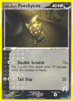 Team Aqua's Poochyena Common card from Team Magma vs Team Aqua
