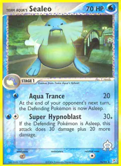 Team Aqua's Sealeo Rare card from Team Magma vs Team Aqua