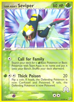 Team Aqua's Seviper Rare card from Team Magma vs Team Aqua