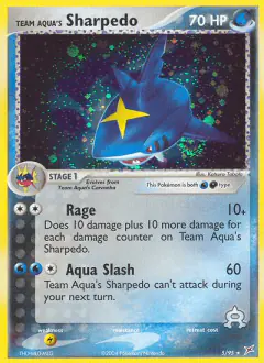 Team Aqua's Sharpedo Rare Holo card from Team Magma vs Team Aqua