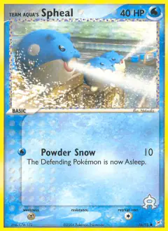 Team Aqua's Spheal Common card from Team Magma vs Team Aqua