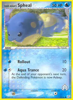 Team Aqua's Spheal Common card from Team Magma vs Team Aqua
