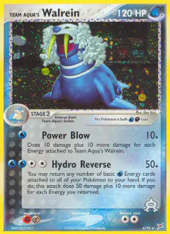Team Aqua's Walrein Rare Holo card from Team Magma vs Team Aqua