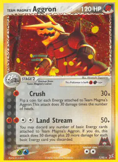 Team Magma's Aggron Rare Holo card from Team Magma vs Team Aqua