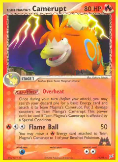 Team Magma's Camerupt Rare card from Team Magma vs Team Aqua