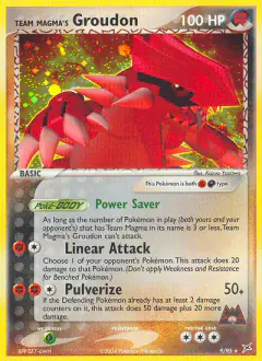 Team Magma's Groudon Rare Holo card from Team Magma vs Team Aqua