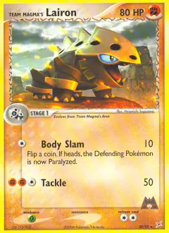 Team Magma's Lairon Rare card from Team Magma vs Team Aqua