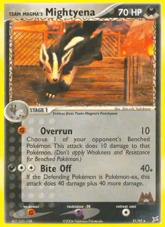 Team Magma's Mightyena Rare card from Team Magma vs Team Aqua