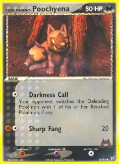 Team Magma's Poochyena Common card from Team Magma vs Team Aqua