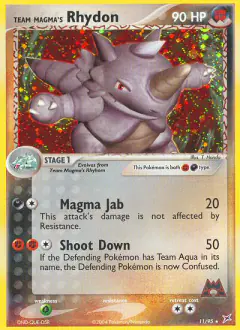 Team Magma's Rhydon Rare Holo card from Team Magma vs Team Aqua