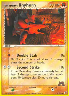 Team Magma's Rhyhorn Common card from Team Magma vs Team Aqua