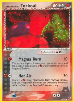 Team Magma's Torkoal Rare Holo card from Team Magma vs Team Aqua