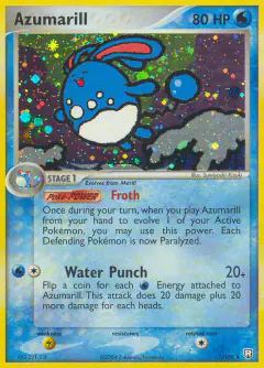 Azumarill Rare Holo card from Team Rocket Returns
