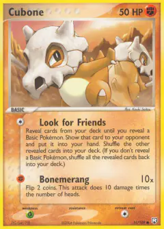 Cubone Common card from Team Rocket Returns