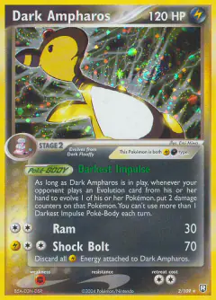 Dark Ampharos Rare Holo card from Team Rocket Returns