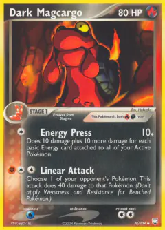 Dark Magcargo Uncommon card from Team Rocket Returns
