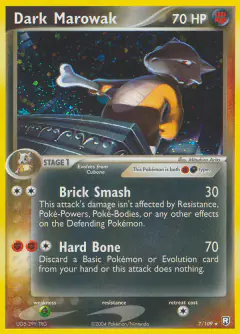 Dark Marowak Rare Holo card from Team Rocket Returns