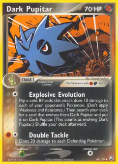 Dark Pupitar Uncommon card from Team Rocket Returns