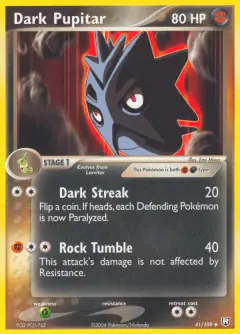 Dark Pupitar Uncommon card from Team Rocket Returns