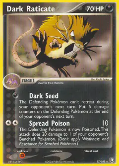 Dark Raticate Rare card from Team Rocket Returns