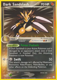 Dark Sandslash Rare card from Team Rocket Returns