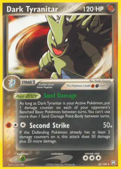 Dark Tyranitar Rare card from Team Rocket Returns
