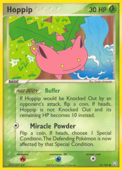 Hoppip Common card from Team Rocket Returns