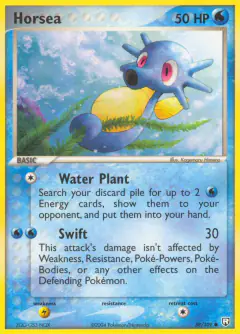 Horsea Common card from Team Rocket Returns