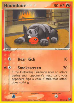 Houndour Common card from Team Rocket Returns