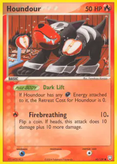 Houndour Common card from Team Rocket Returns