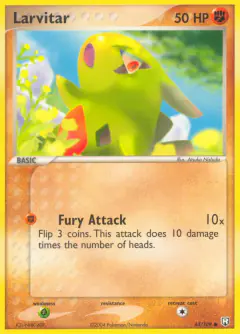 Larvitar Common card from Team Rocket Returns