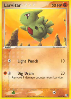 Larvitar Common card from Team Rocket Returns