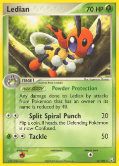 Ledian Rare card from Team Rocket Returns