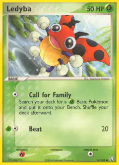 Ledyba Common card from Team Rocket Returns