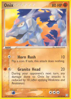 Onix Common card from Team Rocket Returns